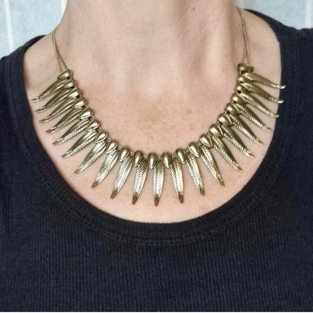 Vanessa Mooney Phoenix Necklace - Feather Bib Statement Collar Boho Tribal